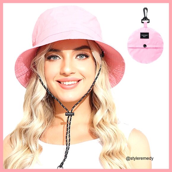 Waterproof Nylon Packable Bucket Hat UV Protection Adjustable